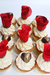rose and chocolate cupcakes